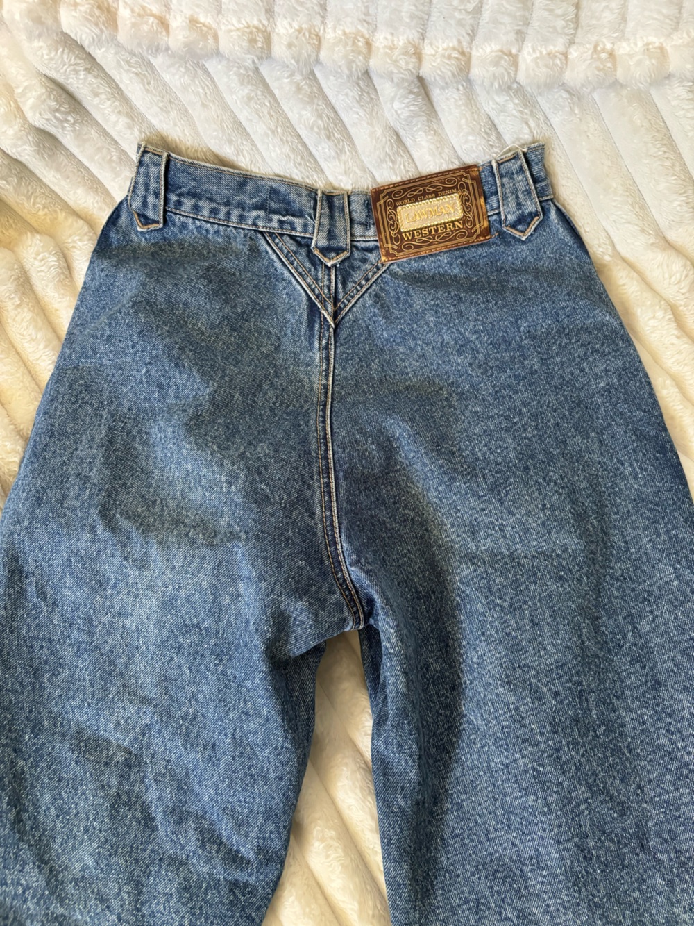 Vintage Lawman Western Jeans from 90s blue denim size 7 31" inseam